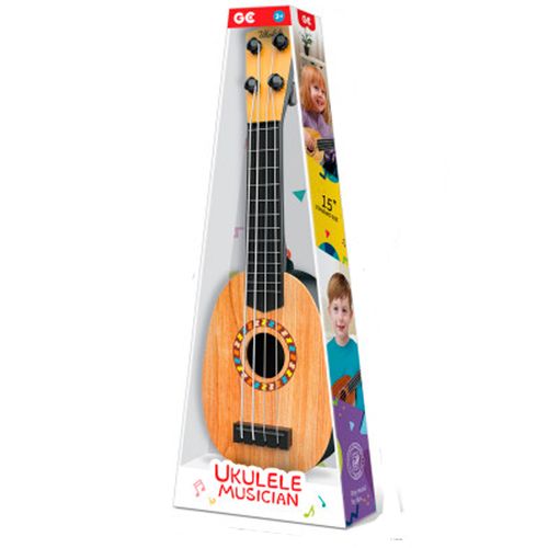 Guitarra Ukelele Para Niños Color Madera 38 Cm
