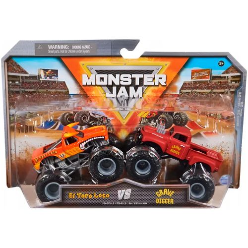 Monster Jam Pack 2 Vehículo 1:64 Toro Loco Vs Grave Digger