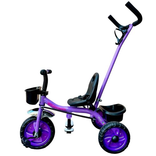 Triciclo Infantil Giratorio Con Canasto Violeta Fiat