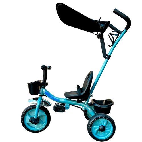 Triciclo Con Manija Doble Canasto y Apoya Pie Aqua Fiat