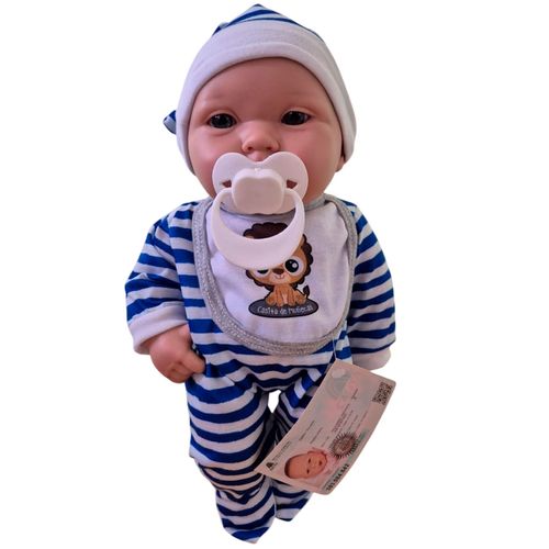 Danilo Con Babero Leon Rayas Azules Cuerpo Completo 35 Cm