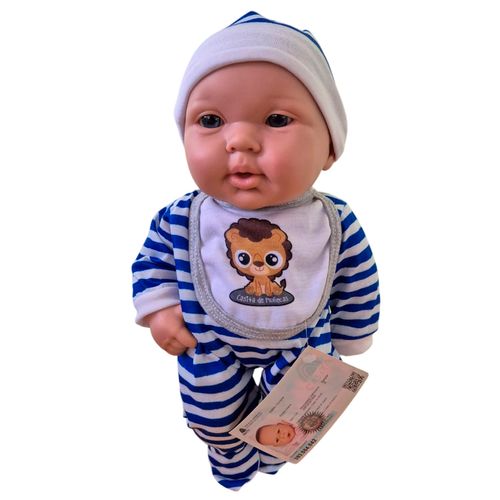 Danilo Con Babero Leon Rayas Azules Cuerpo Completo 35 Cm