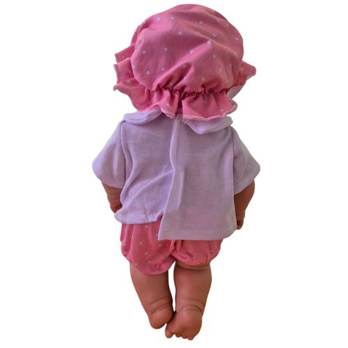 Bebote Realista Belen 30 Cm Con Remera Blanca y Pantalon Rosa