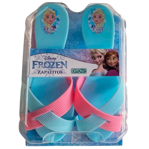 Zapatito Elsa Frozen Tiras Cruzadas Rosa y Celeste