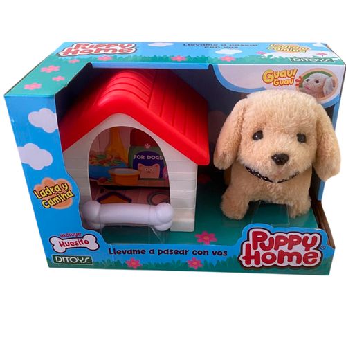 Puppy Home Perro Mascota Ladra Y Camina Con Accesorios Beige