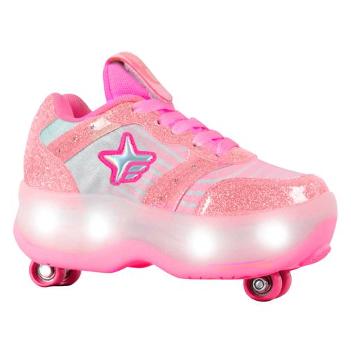 Zapatillas Patines Footy Con Luces Fucsia T29