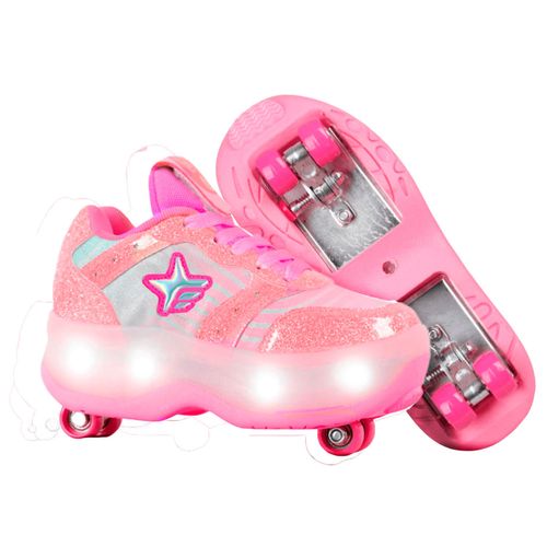 Zapatillas Patines Footy Con Luces Fucsia T36