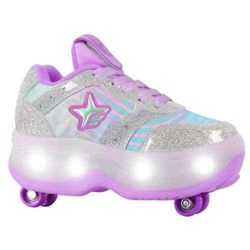 Zapatillas Patines Footy Con Luces Lila T34