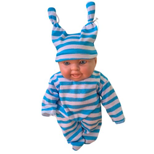 Mati 20 Cm Osito Con Gorrito Rayas Blanca Y Celeste