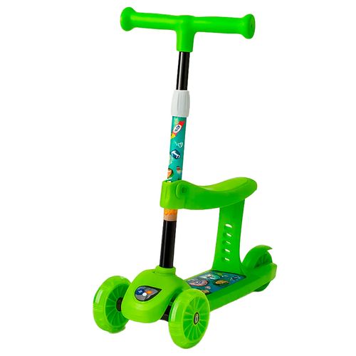 Monopatín Scooter 3 en 1 Plegable con Luces Go Speed Street Verde