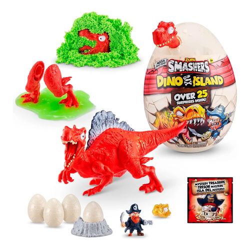 Smashers Dino Island Epic Huevo 25 Sorpresas Rojo