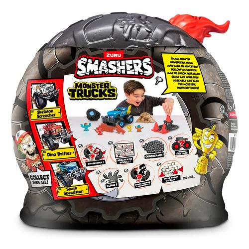 Monster Truck Con 25 Sorpresas Wheel Smashers Rojo
