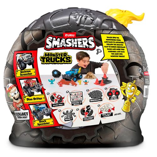 Monster Truck Con 25 Sorpresas Wheel Smashers Amarillo