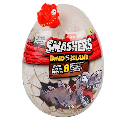 Smashers Dino Island Mini Huevo 8 Sorpresas Rojo