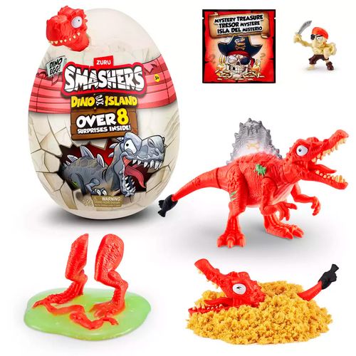 Smashers Dino Island Mini Huevo 8 Sorpresas Rojo