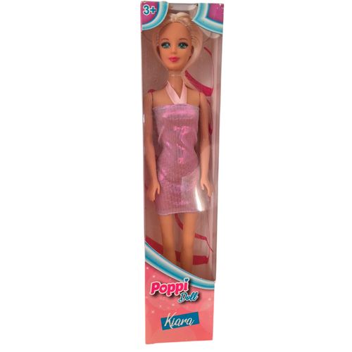 Muñeca Kiara Con Vestido Rosa con Brillitos Simil Barbie