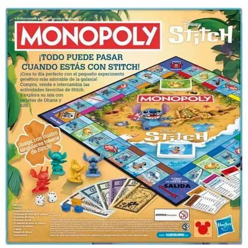Juego De Mesa Familiar Hasbro Monopoly De Stitch