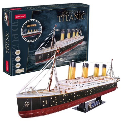 Cubic Fun Rompecabeza 3D Con LED Titanic Barco 266 Piezas