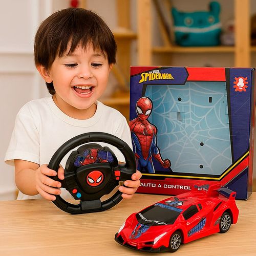 Auto A Control Remoto Con Volante Spiderman Marvel 24cm