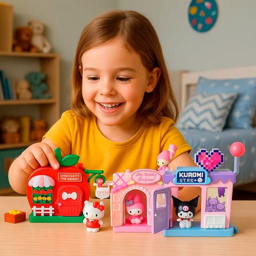 Hello Kitty Playset 17cm Streetscape Series Tienda de Frutas Hello Kitty