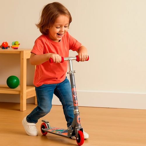 Monopatin Aluminio Plegable De Stitch Disney Rojo