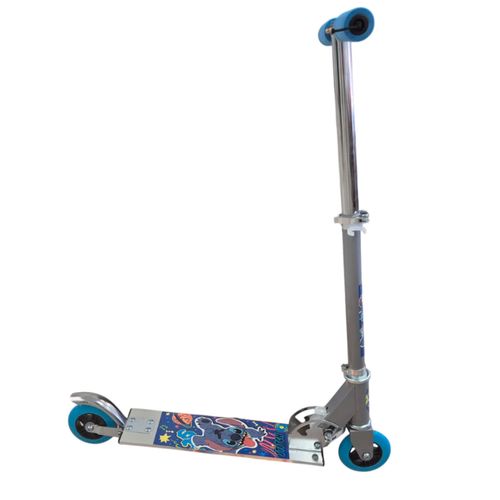 Monopatin Aluminio Plegable De Stitch Disney Celeste