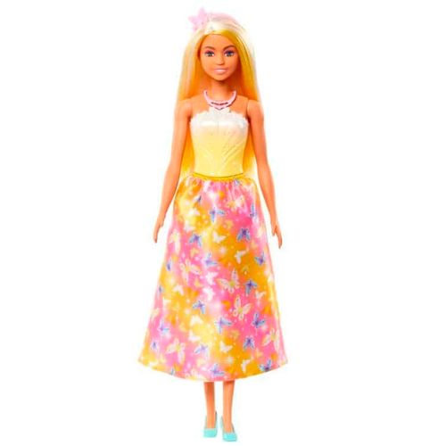 Barbie Princesa Muñeca Con Falda De Mariposas Amarillo