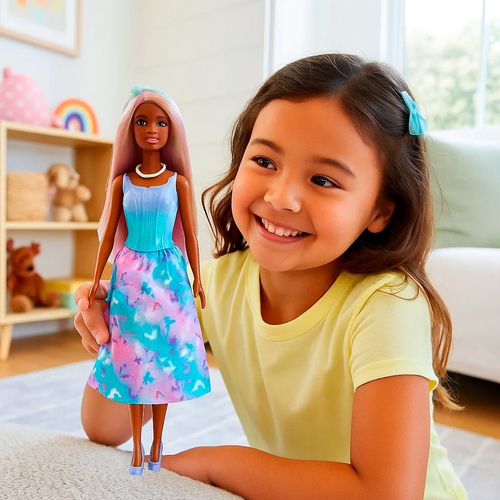 Barbie Princesa Muñeca Con Falda De Mariposas Celeste