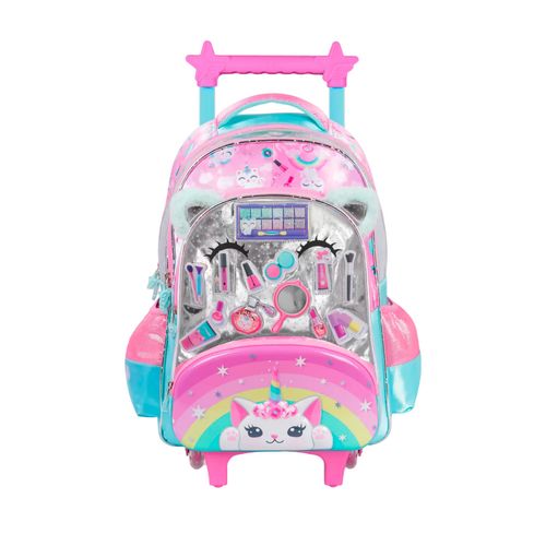 Mochila Carrito 18 Footy Make Up Con Luz Led Color Aqua