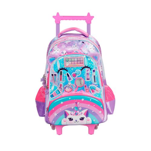 Mochila Carrito 18 Footy Make Up Con Luz Led Color Lila