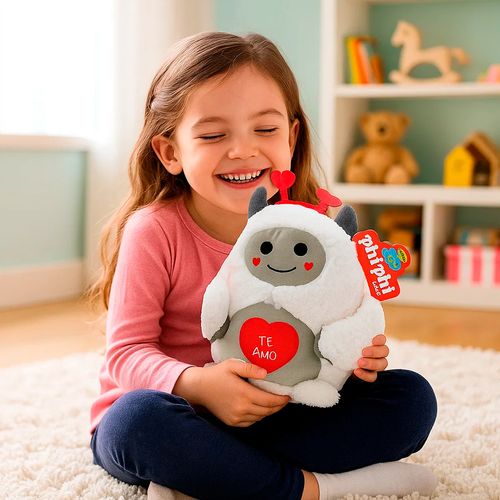 Peluche Marcianitos Del Amor de 20 Cm Con Corazón Rojo