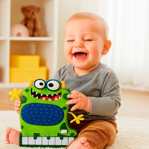 Piano Cartoon Monsters Verde Con Luz Y Sonido Ditoys