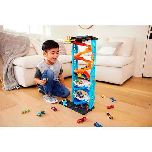 Pista Hot Wheels Torre De Carreras Con Doble Altura