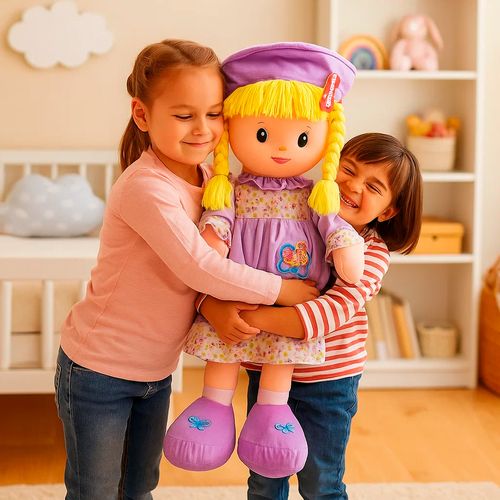 Peluche de Muñeca Plush Soft 80 Cm Vestido Violeta