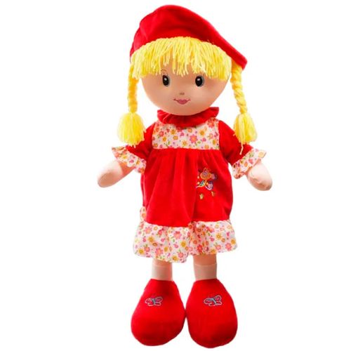 Peluche de Muñeca Plush Soft 80cm Vestido Rojo