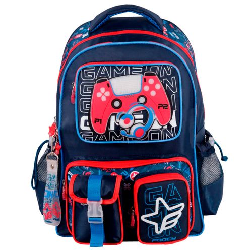 Mochila Espalda 18 Footy Game On Con Luz Led Color Azul