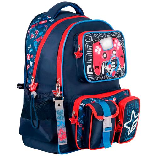 Mochila Espalda 18 Footy Game On Con Luz Led Color Azul