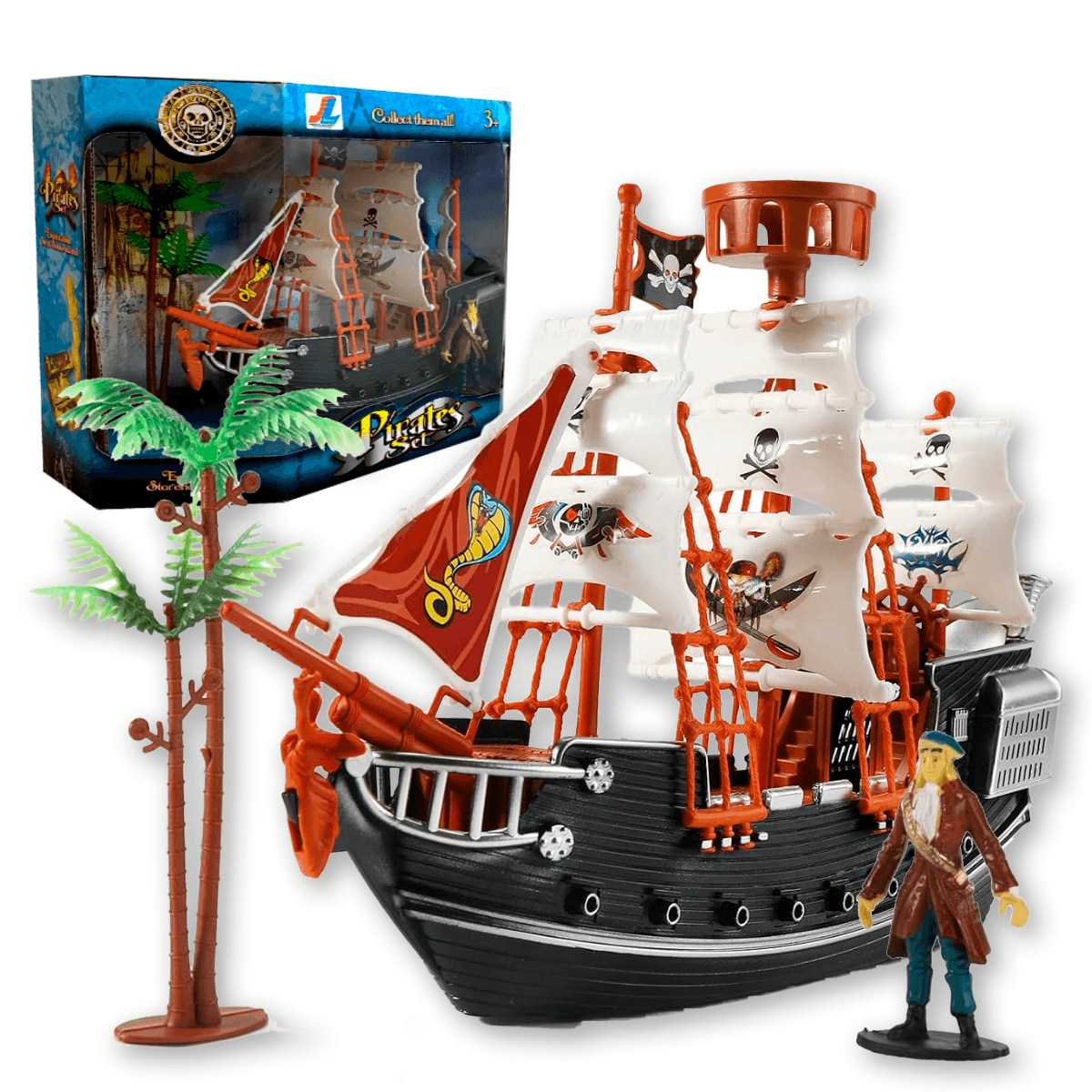Set Barco Pirata De Lujo Incluye Pirata Y Accesorios El Mundo