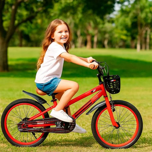 Bicicleta Rodado 20 Infantil Fiat Retro Con Rayos Rojo