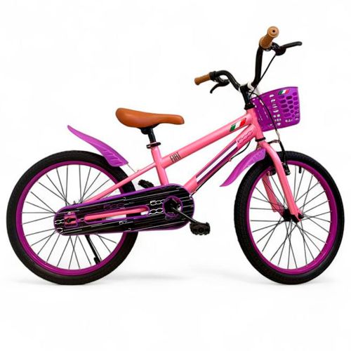 Bicicleta Rodado 20 Infantil Fiat Retro Con Rayos Rosa