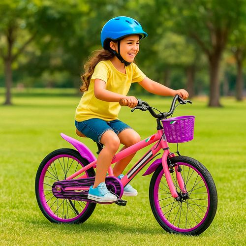 Bicicleta Rodado 20 Infantil Fiat Retro Con Rayos Rosa