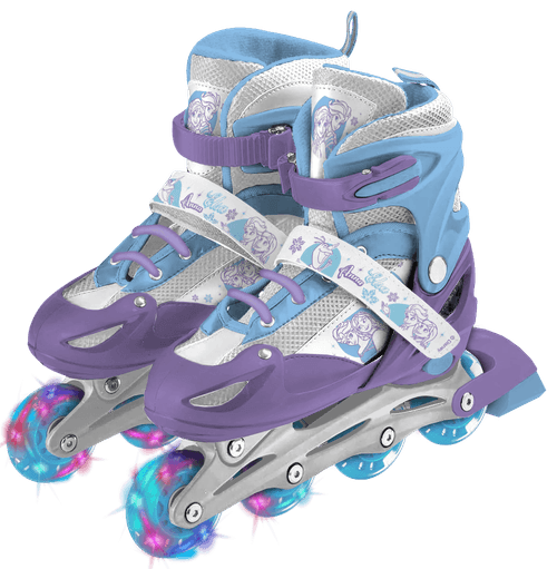 Rollers Frozen 3 en 1 con Luces y Ruedas Intercambiables Talle M Lila