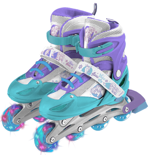 Rollers Frozen 3 en 1 con Luces y Ruedas Intercambiables Talle S Celeste