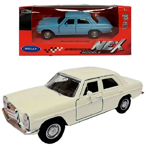 Auto Colección Welly Metal Mercedes Benz 220 Blanco Escala 1:36