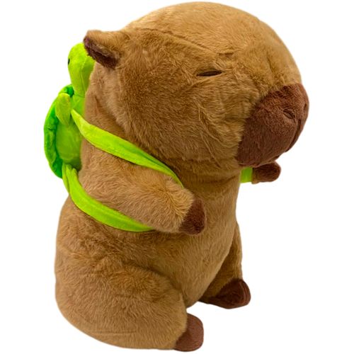 Peluche De Capibara Con Mochila De Tortuga