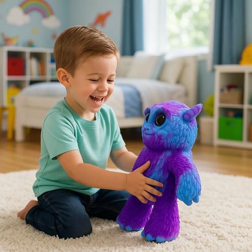 Squishy Monstruo Multicolor Elástico Azul Con Violeta