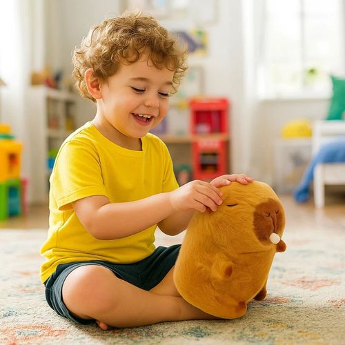 Peluche De Capibara Somnoliento Con Un Globito