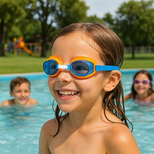 Antiparras Infantil Para Niños Natación Con Protección UV Azul