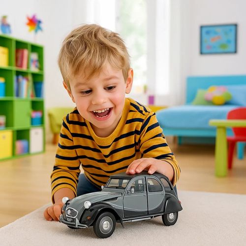 Auto Colección Welly Metal 1:24 Citroen 2CV Negro Gris
