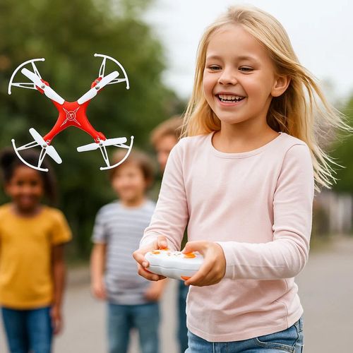 Juguete Drone A Radio Control 360° Rojo